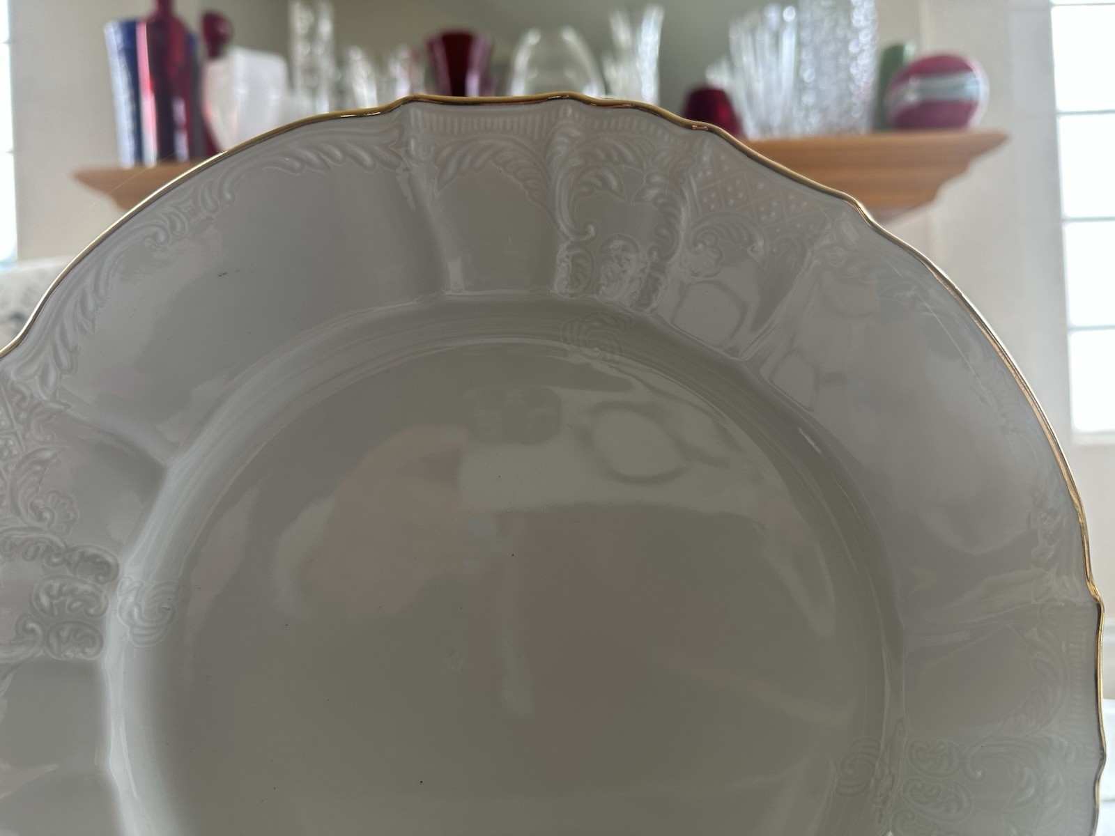 Formalities Baum Bros Bernadotte Ivory 12″ White Gold Dinner Charger Plate 4pc.