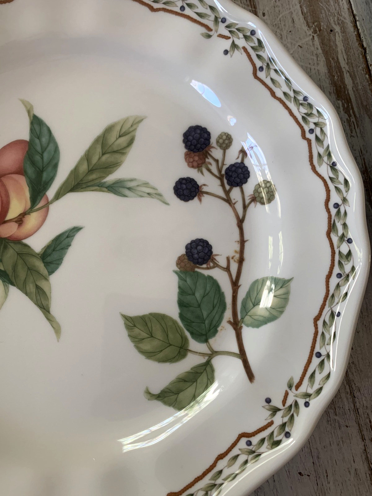 Noritake Casual Gourmet HARVEST Dinner Plates Fruit 10-5/8″ Laurel Set 4