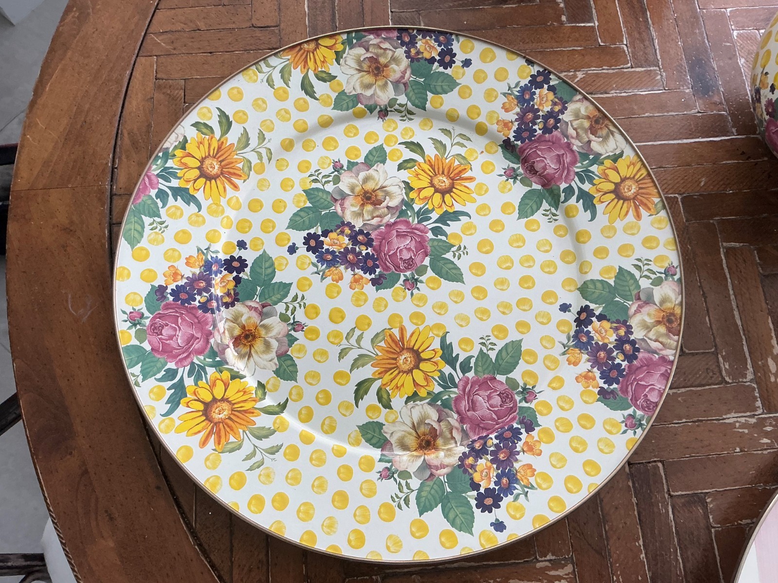 mackenzie childs floral serving platter