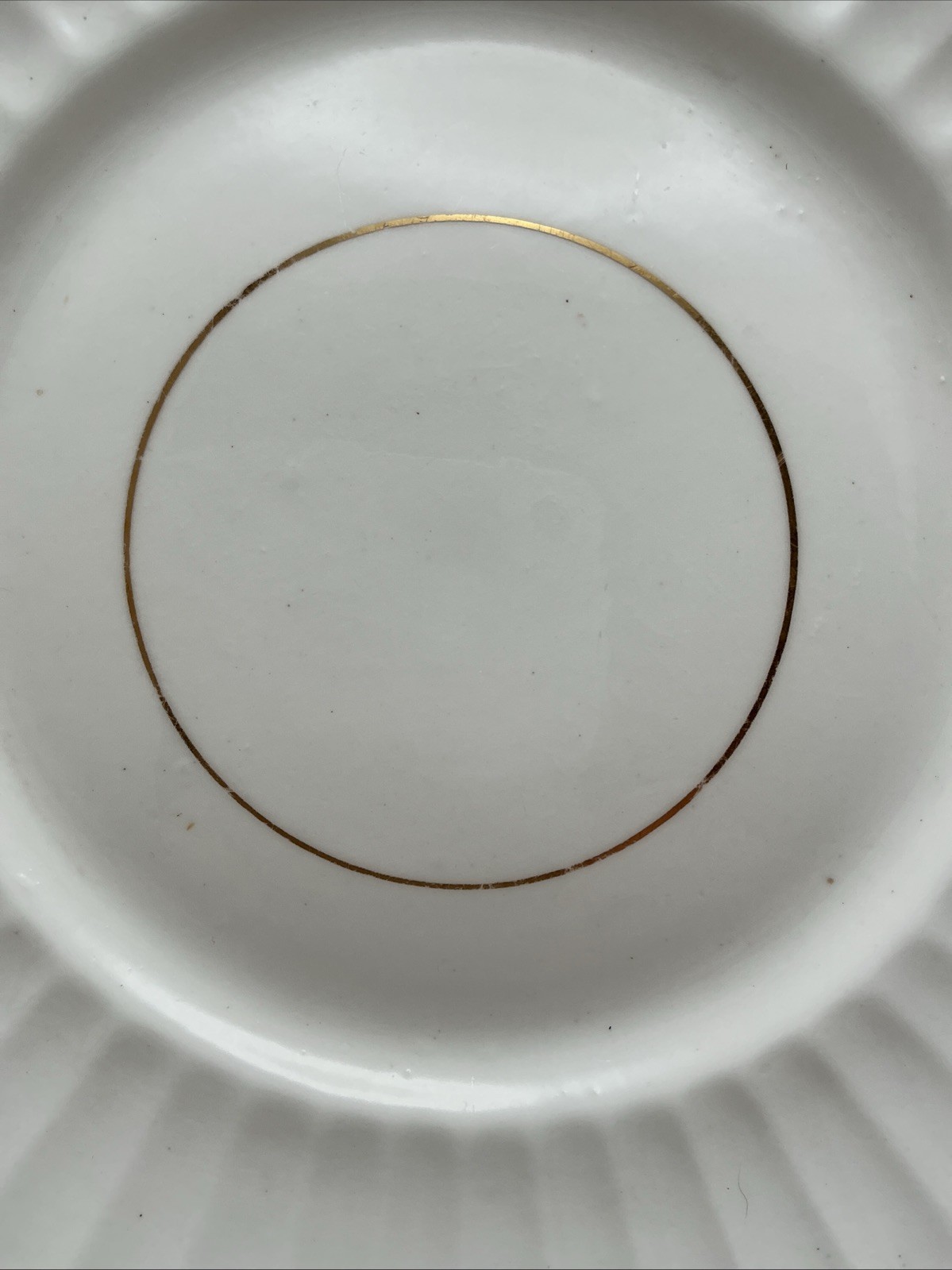 Elite Limoges France Ribbed Dessert Plate Handled Gold Rim Platter 10″-No Stamp