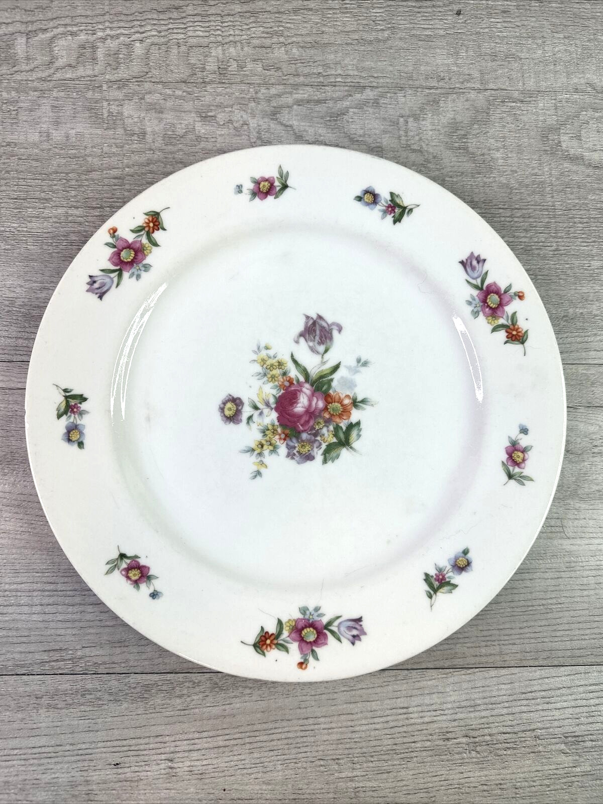VTG Silver China Floral Design Made In Occupied Japan 10” Dinner Plate