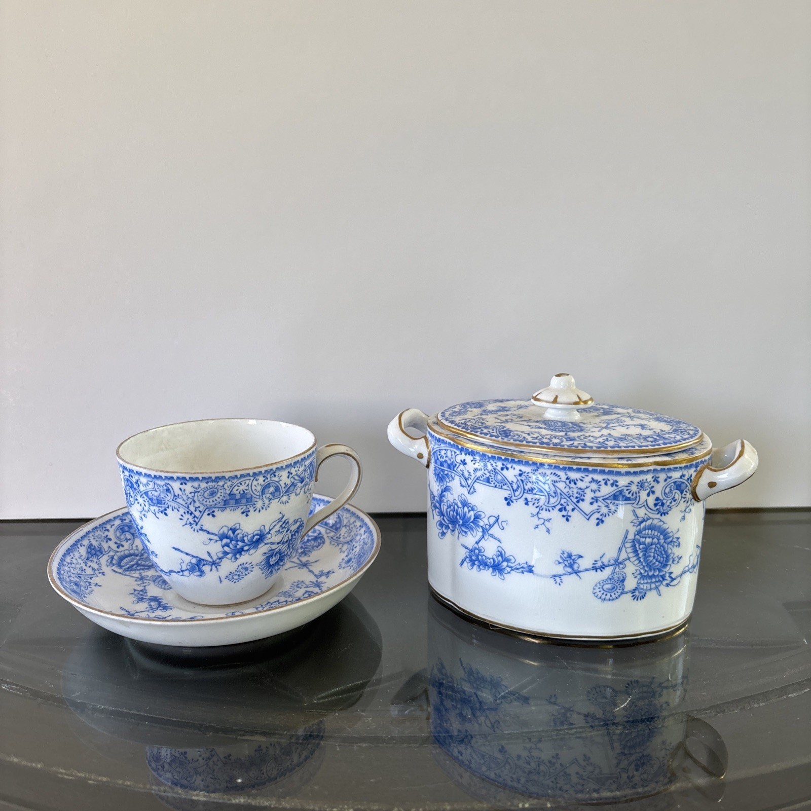 Minton Melton Pattern Blue Transferware Pieces