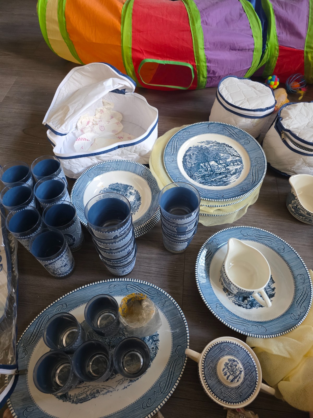 82 piece Currier and Ives Vintage dish set.