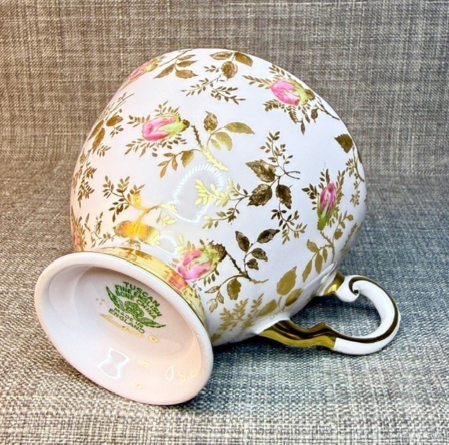 Vintage Royal Tuscan Teacup and Saucer Sunshine Rose Pattern English Bone China