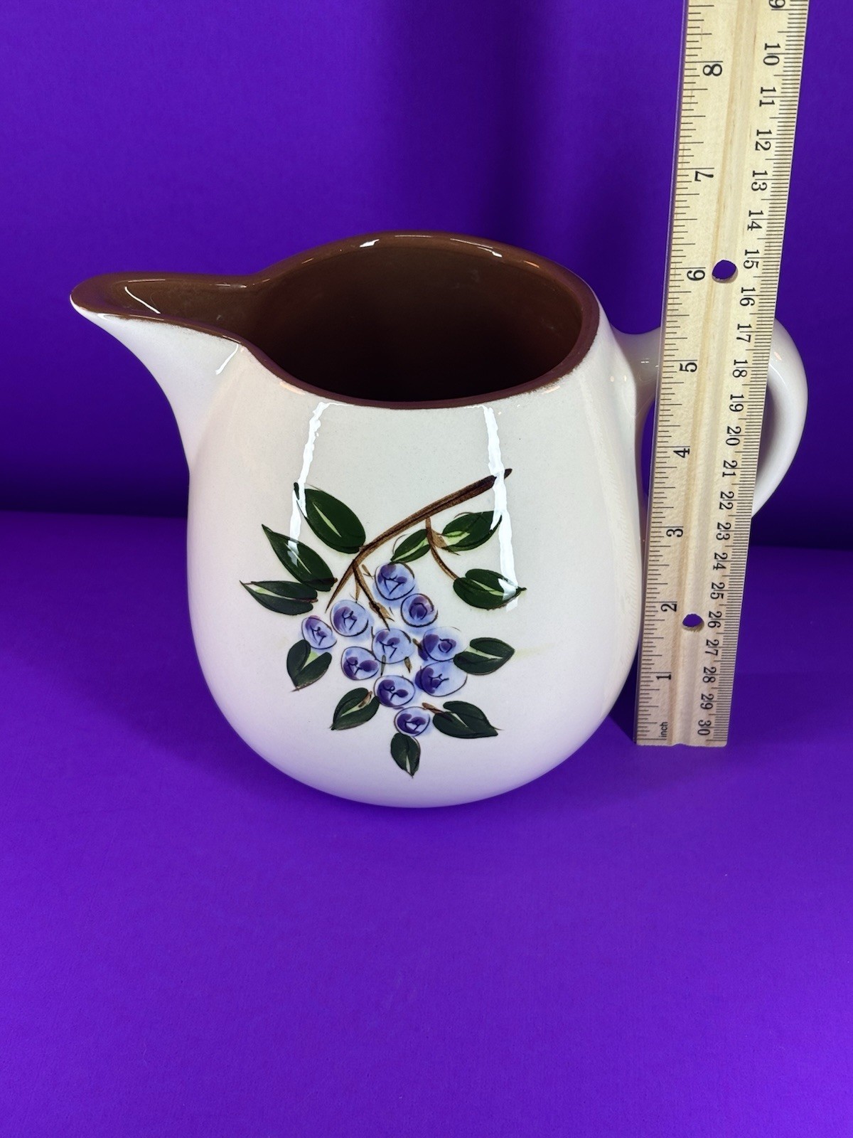 Vintage 1957-1963 Stangl Pottery Blueberry 5″ Milk Jug