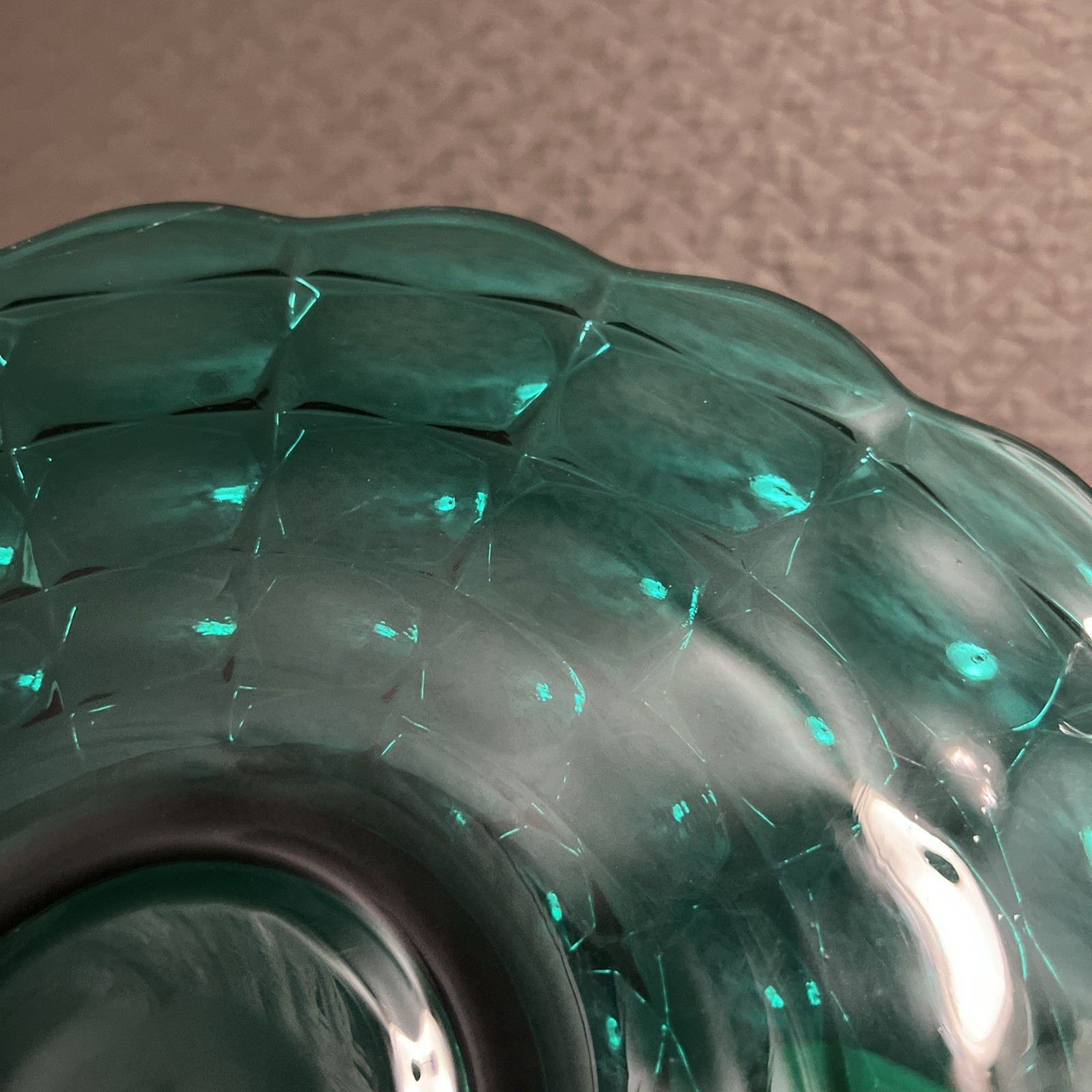 RARE VTG Teal Green Indiana Tiara Glass 13.25″ Constellation Cake Plate Stand