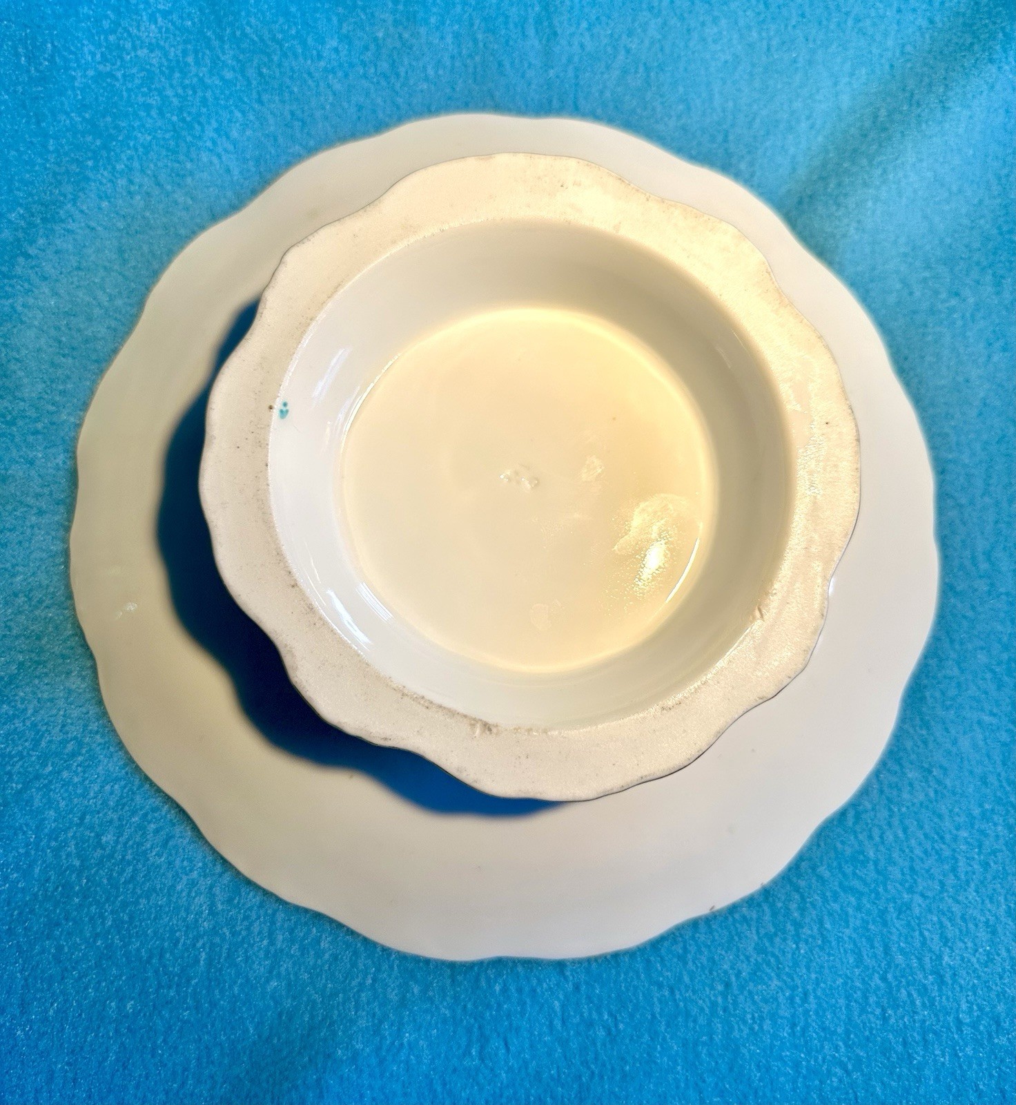 1800’s Antique Minton Quality Staffordshire Footed Bowl HP Tulip Turquoise Gold