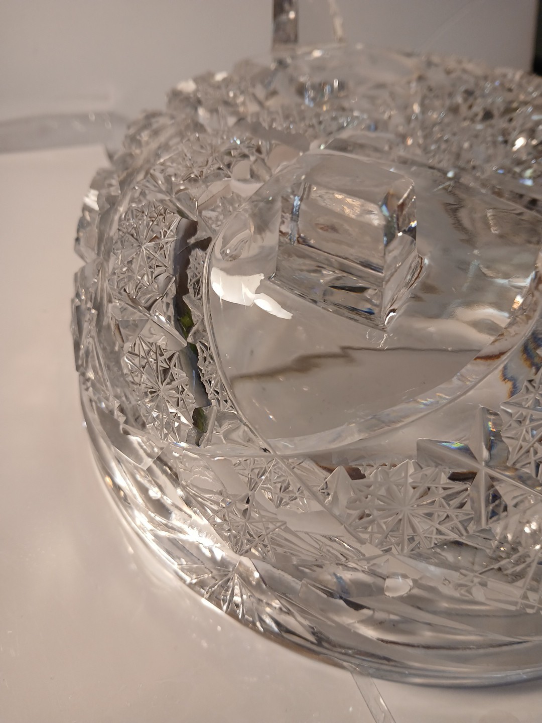 Crystal Leaded 3 Footed Cut Glass Centerpiece/Serving Bowl Weighs Over 4 Pounds