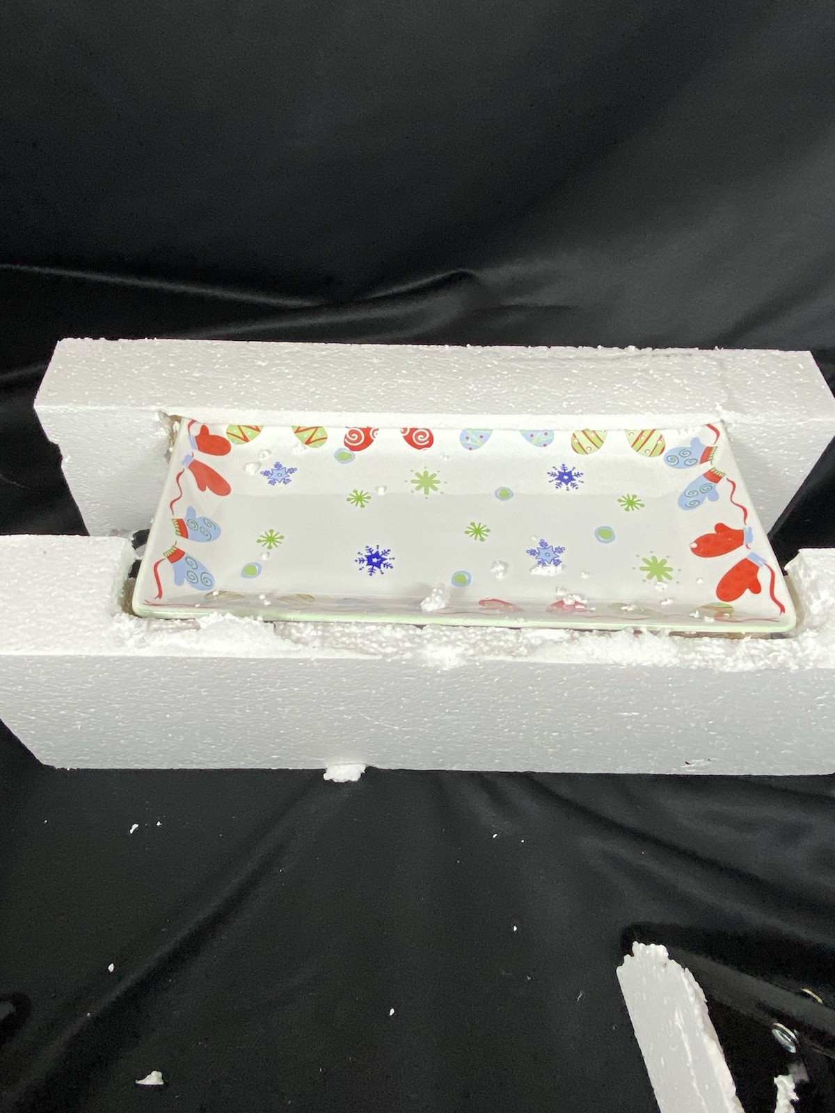 Pfaltzgraff Taffy Candy Christmas 3 Step Sleigh Buffet Server W/ Metal Stand