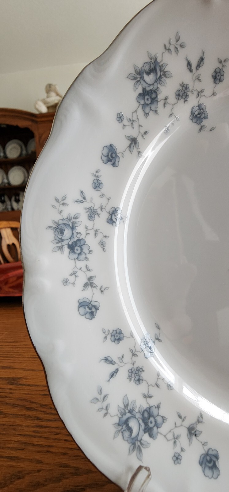 Blue Garland Dinner Plate (s) 10″ Porcelain Johann Haviland White Blue Platinum!