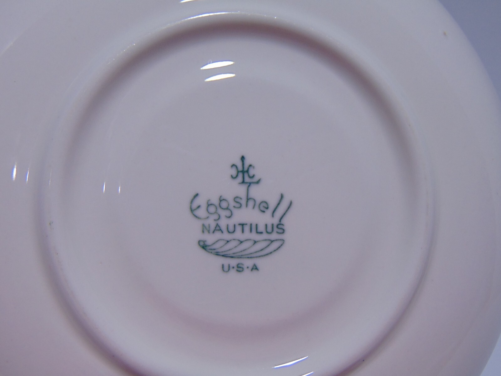 HLC Eggshell Nautilus Petit Point Saucer Homer Laughlin (E) 1936-1958
