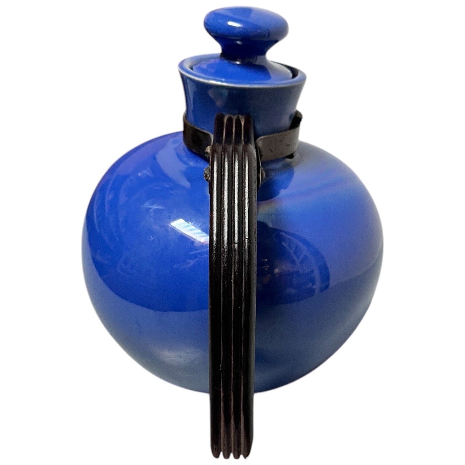 Vintage 1930s Hollydale Pottery California Cobalt Glaze Carafe Jug & Stopper