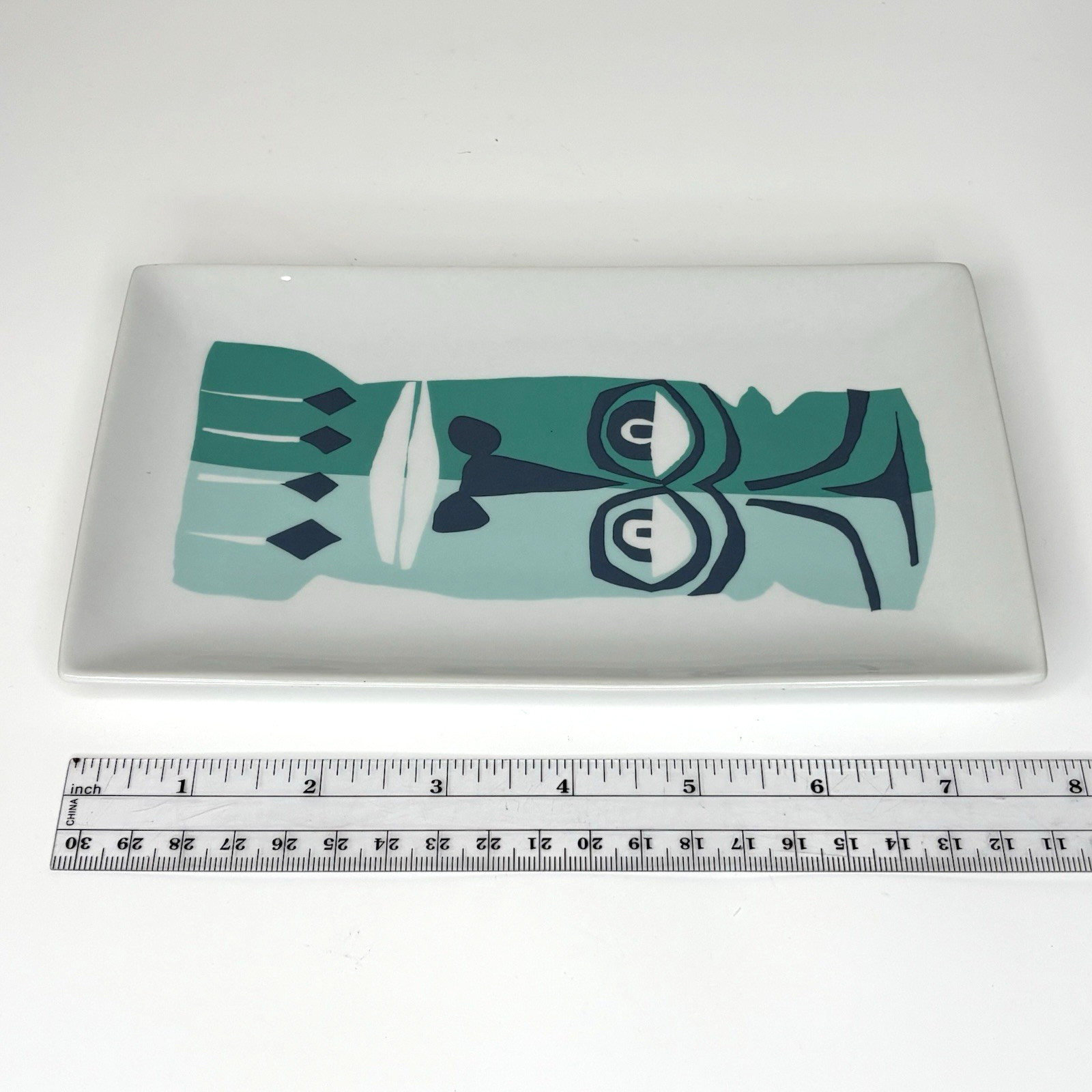 (4) Crate & Barrel Luau Totem Tiki Party Appetizer Plates Tray – Jane Dixon 2016