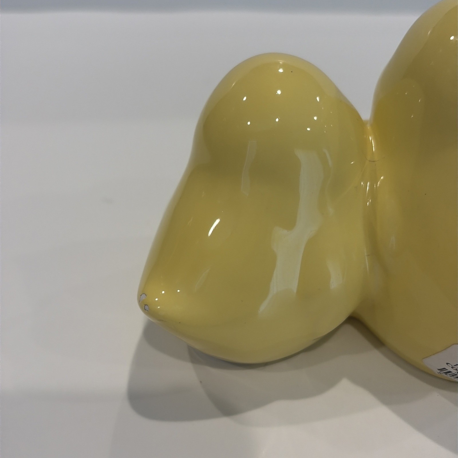 Rae Dunn HAPPY SPRING Yellow Ceramic Chick Egg Holder CHIPPED Easter Decor