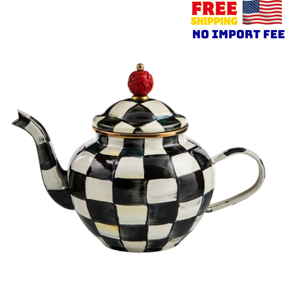 Mackenzie-Childs Courtly Check 4 Cup Teapot