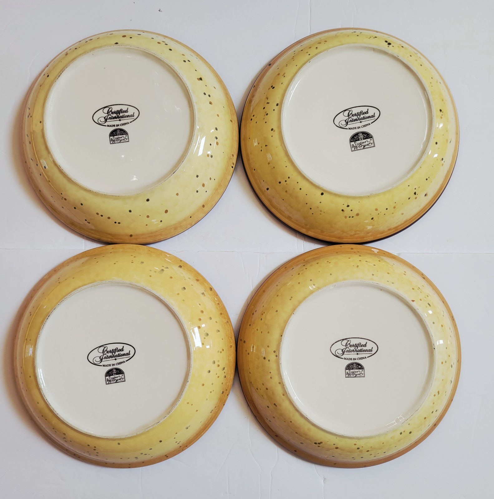 Certified International Susan Winget Garden of Olives pasta Bowls set of 4 EXC