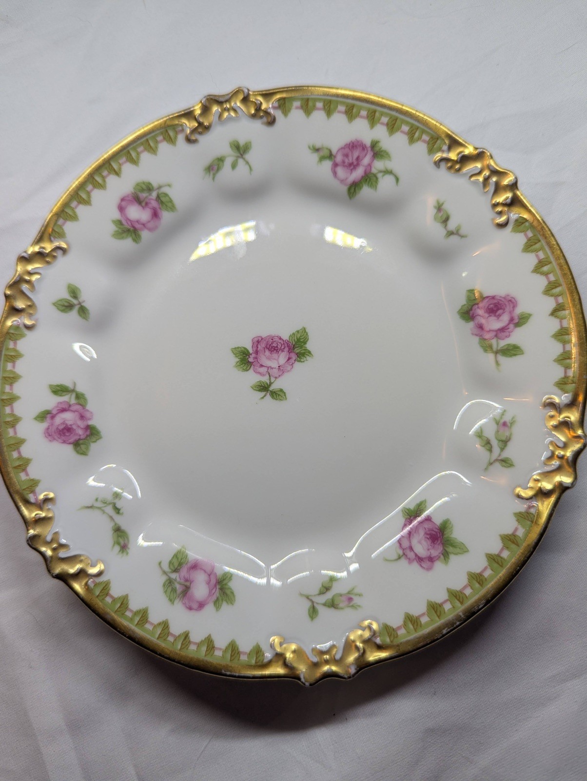 Antique Charles Field Haviland Limoges France 6.25″ Bread Plates Pink Rose 4