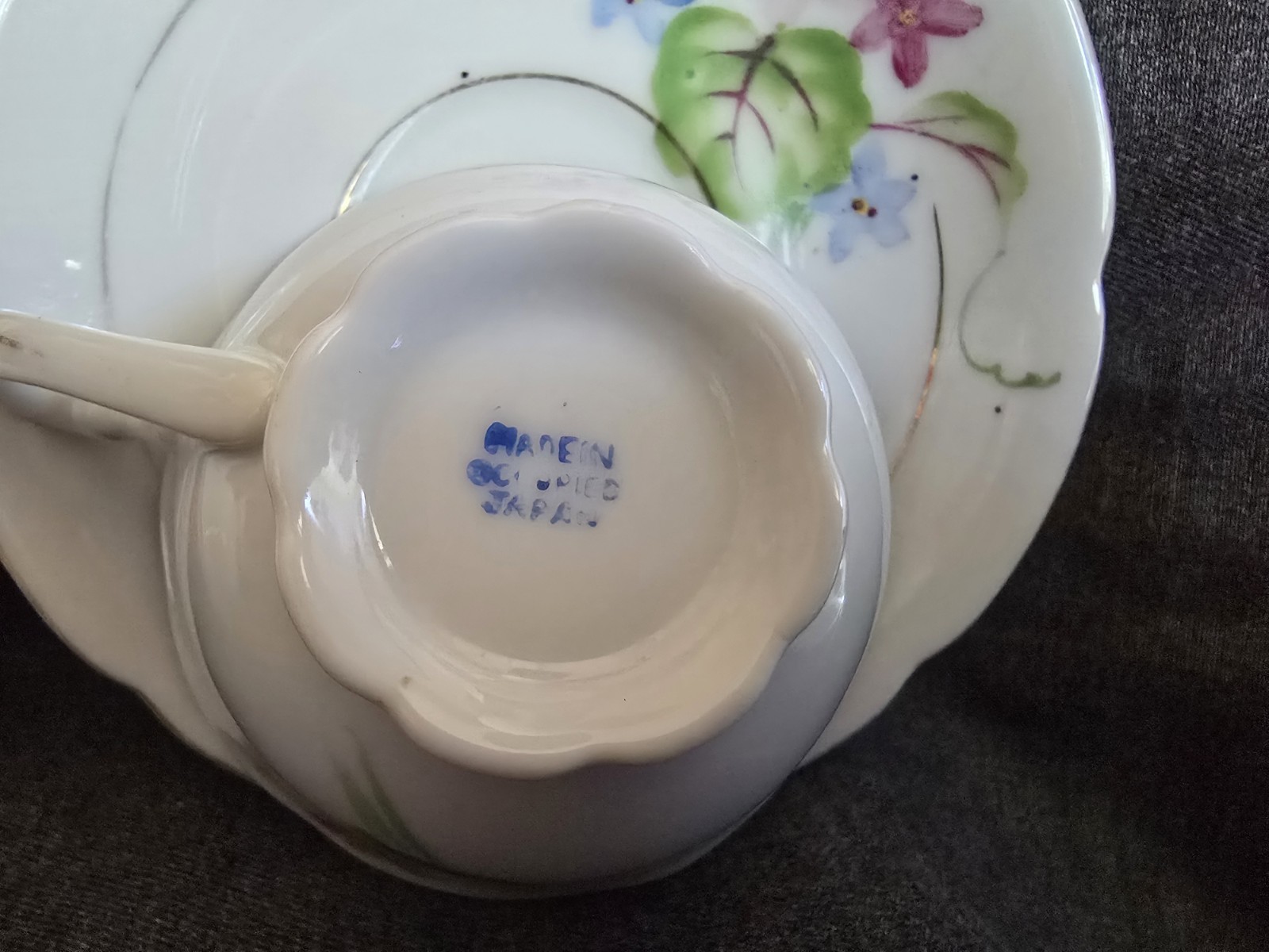 Vintage Floral Tea for Two ~ 4 pc Set Cups and Saucers Made in Occupied Japan