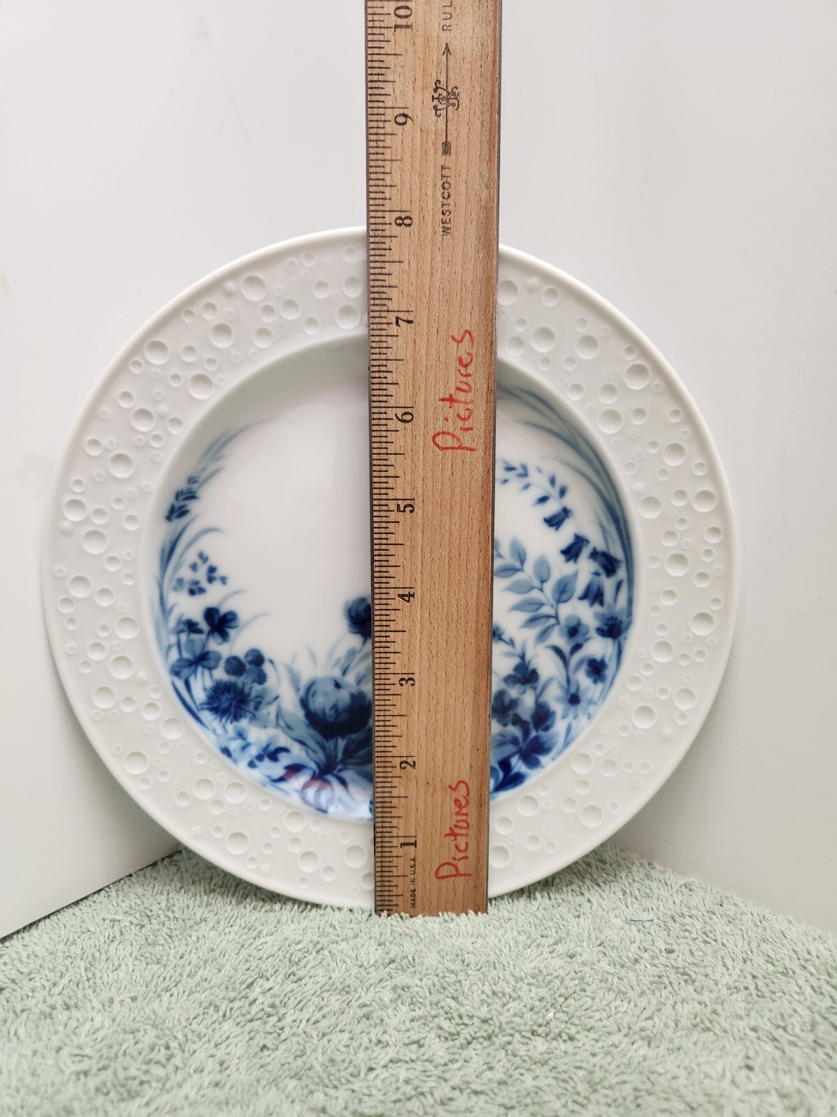 Kaiser Echt Kobalt 8″ Sald or Dessert Plate DEK 4003 West Germany Blue Flowers
