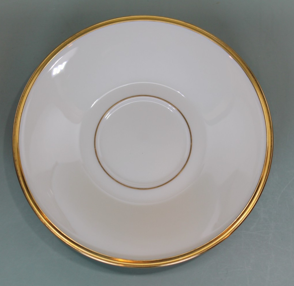 Lenox – Eternal – Footed Cup & Saucer Set – TWO – 2 – USA – Gold Trim