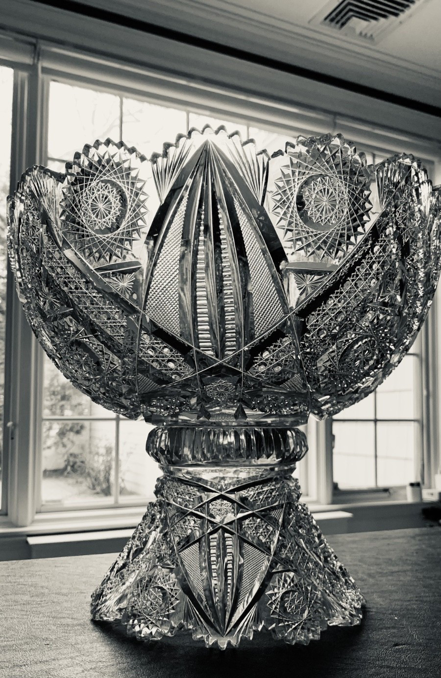 American Brilliant J. Hoare & Co. “Carolyn” 14-Inch Punch Bowl (c. 1895)