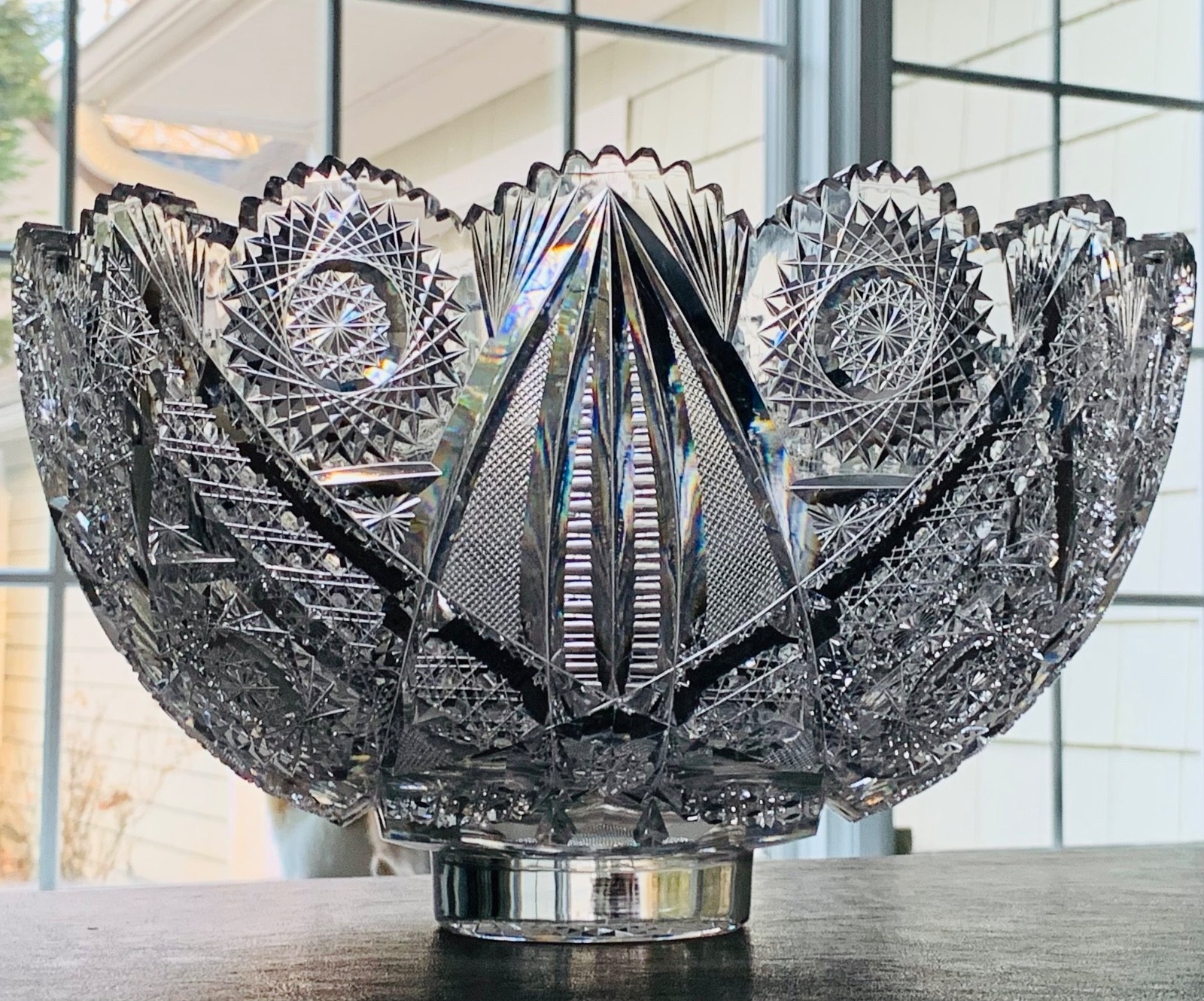 American Brilliant J. Hoare & Co. “Carolyn” 14-Inch Punch Bowl (c. 1895)