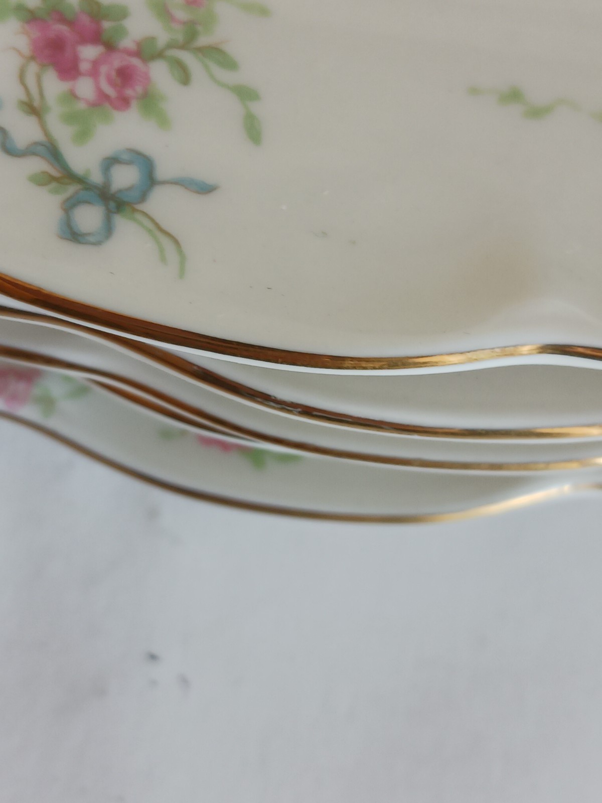 Vintage Limoges Rose Plates 9 1/2 in. Set of 6 Theodore Haviland New York USA