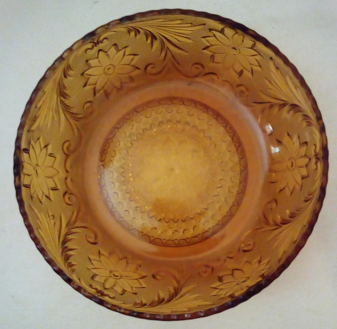 VTG TIARA INDIANA GLASS AMBER SANDWICH NAPPY CEREAL/SOUP BOWLS 6.5″ Ad