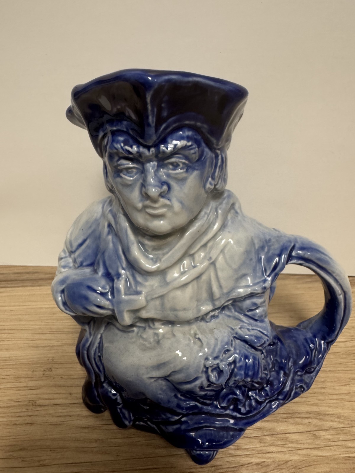 Burleigh Ironstone Staffordshire England Flow Blue Set of 5 Pitchers or Mugs
