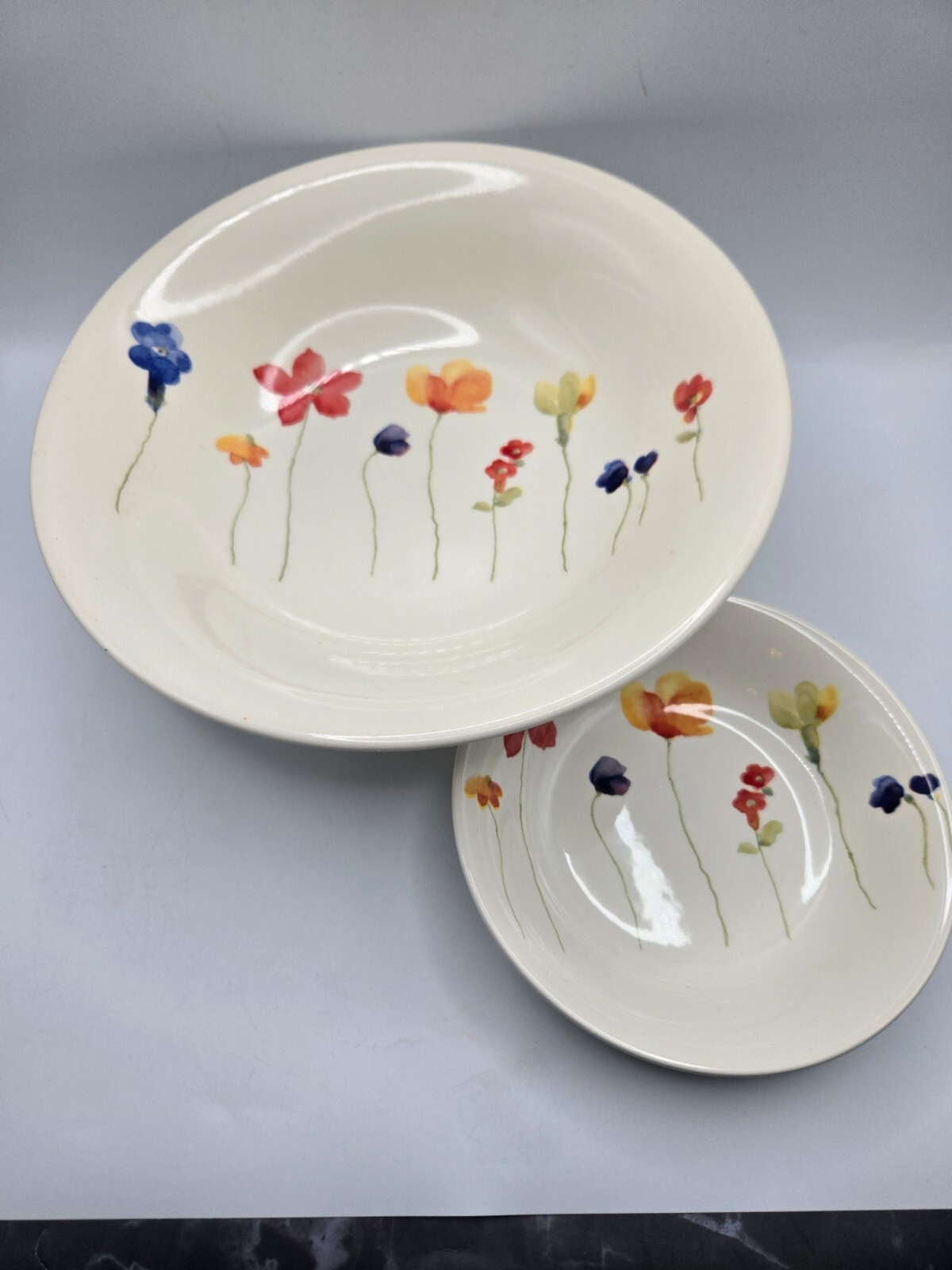 ROYAL STAFFORD Burslem S/2 Serving Bowls Heart of the Potteries England Flowers
