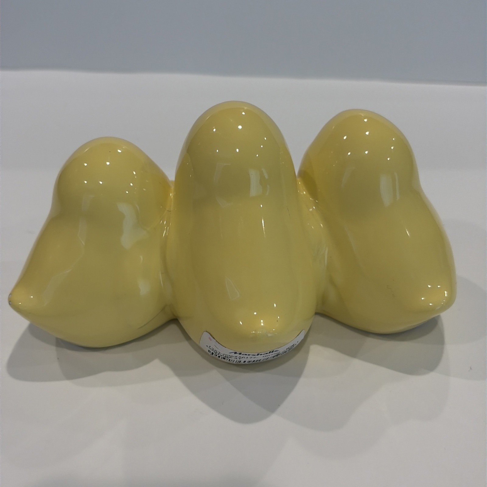 Rae Dunn HAPPY SPRING Yellow Ceramic Chick Egg Holder CHIPPED Easter Decor