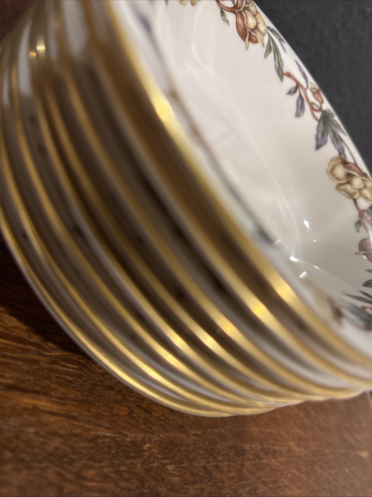 Flintridge USA Woodrose China Fruit/Dessert Bowls, Set Of Eight- 5 1/2 Inches