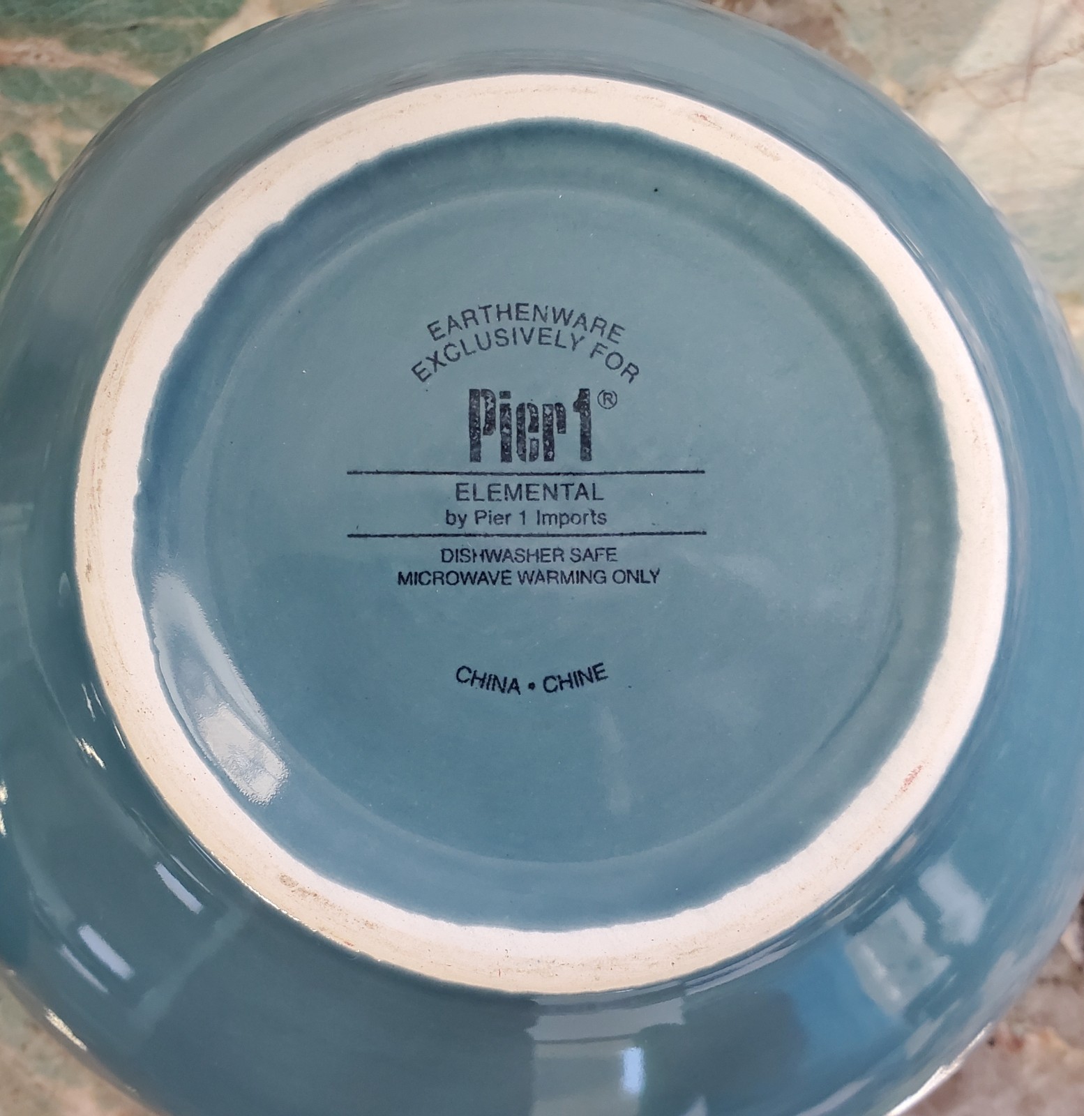 2 Pier 1 Earthenware Elemental Smoke Blue Cereal Soup Bowls Bowl Free-Form Shape