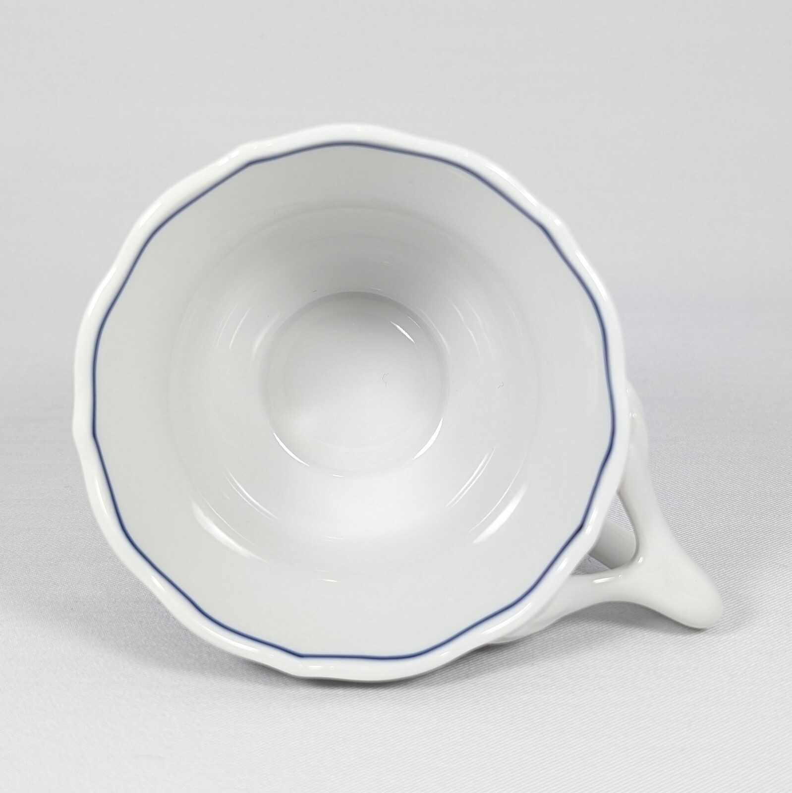 Blue Danube Cup and Saucer Lipper Japan Porcelain Flowers Blue Onion Scalloped