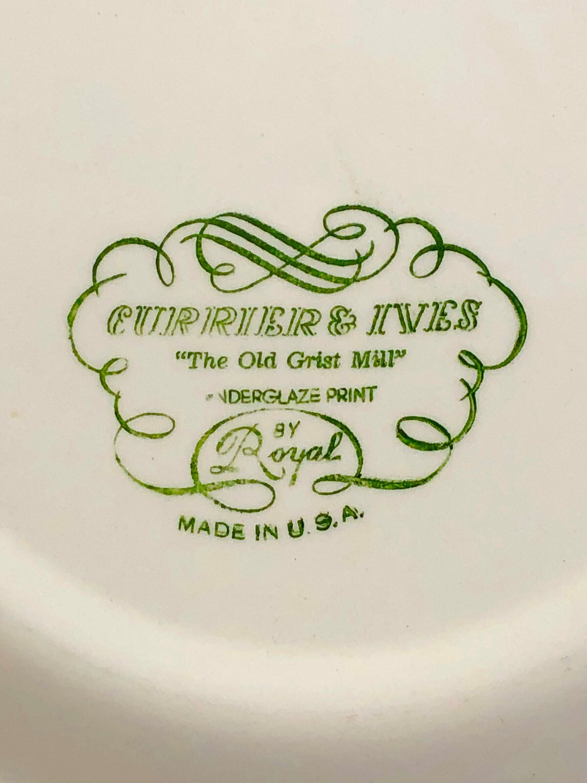 Royal China Blue Currier and Ives THE OLD GRIST MILL 10″ Dinner Plates Multiples