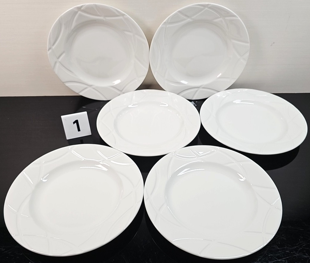 12 Lenox Vibe Salad Plate Set White Swirled Elegant Accent Table Dining Dish Lot