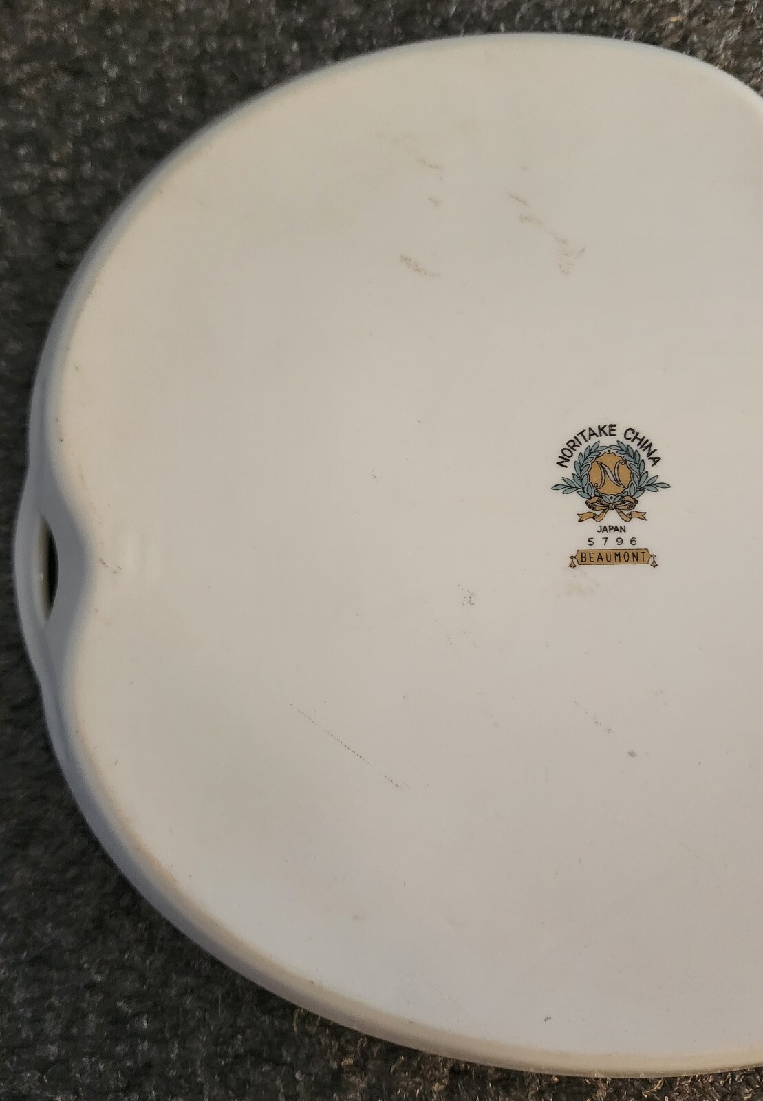 Noritake Beaumont 5796 Snack Saucer Bluebell flowers, Platinum Trim, 1950