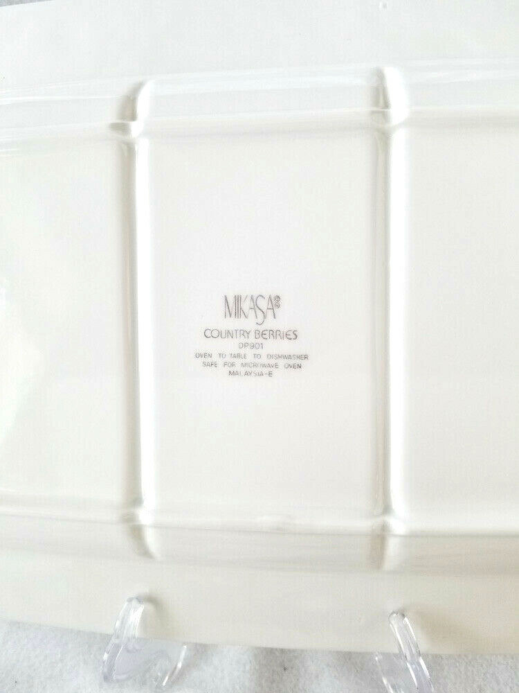 Mikasa “Country Berries 16″ X 11.5” Relish Dish Divided Ceramic Tray Platter