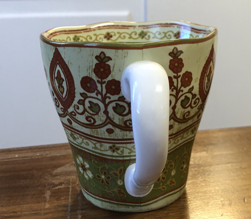 222 FIFTH – 1 Porcelain Fine China Coffee Mug /Cup KASHMIR Pattern 12oz -4.25″ H