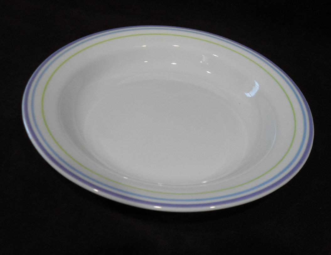 ❤️ Corelle MOONGLOW 15-oz SOUP BOWL 8.5″ Flat Rim Pasta *Purple Blue Green