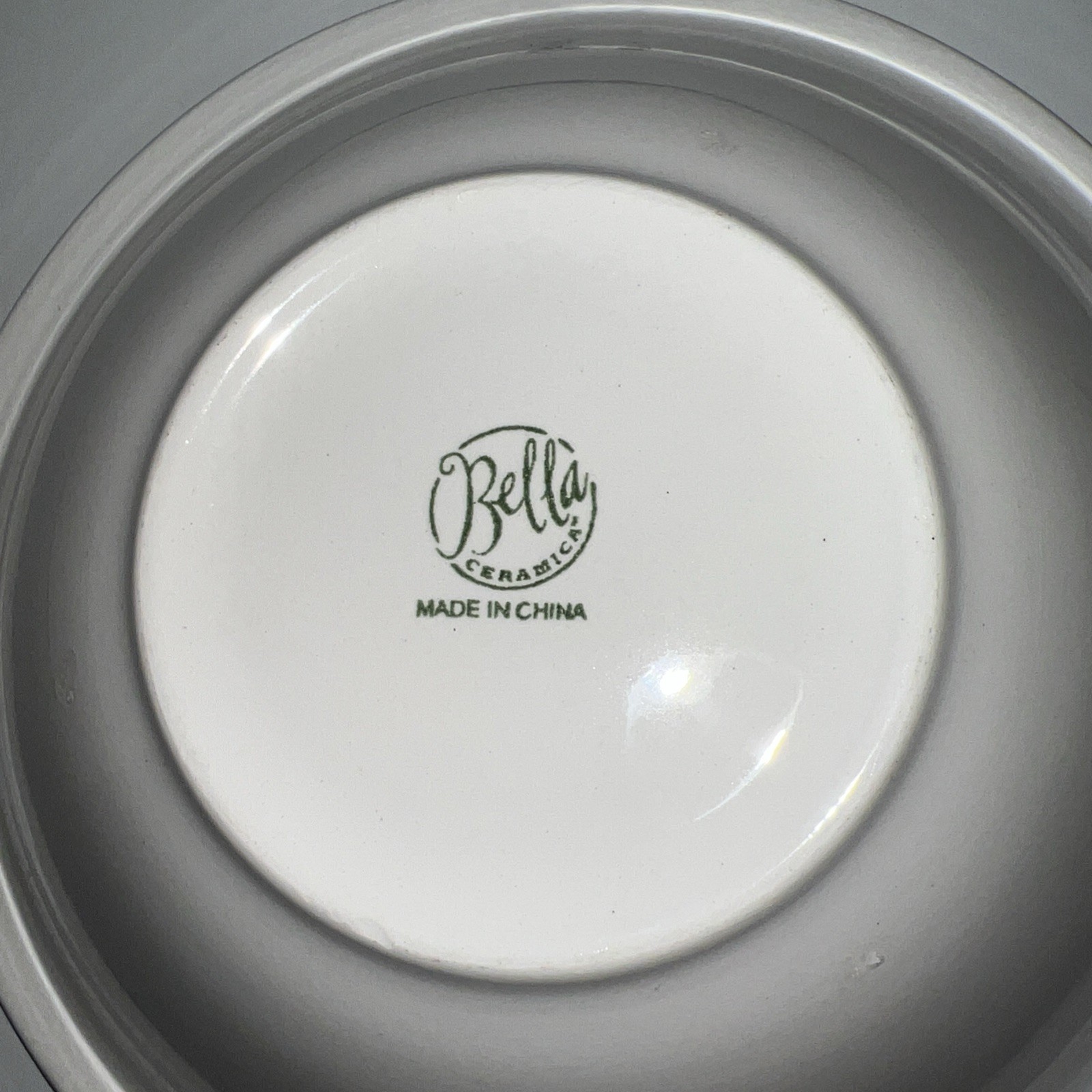 Bella Ceramica Soup Salad Serving Bowls Purple Flowers Bee 8.75”D Set Of 2