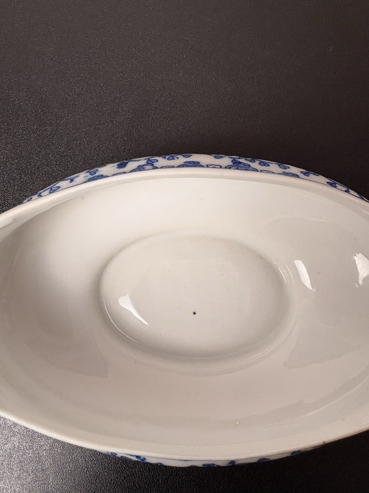 Blue & White Floral Oval Casserole Dish 9 in Glossy Finish.