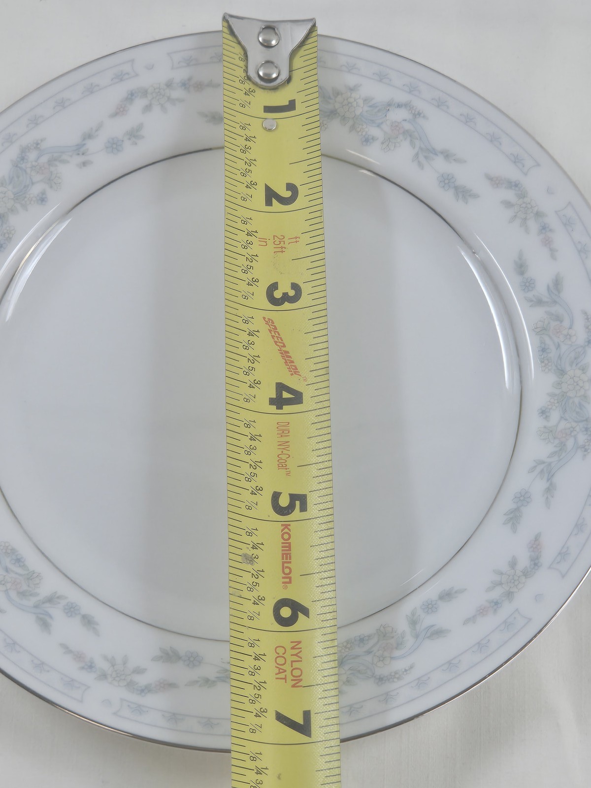 Somerset by Excel Salad/Dessert Plates Set of 2 White Blue Floral Platinum Trim
