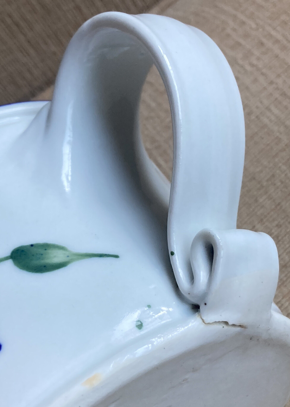 Vintage 1990 Sturgeon River Pottery SRP Signed Mug Coffee Cup Plant Blue Berries
