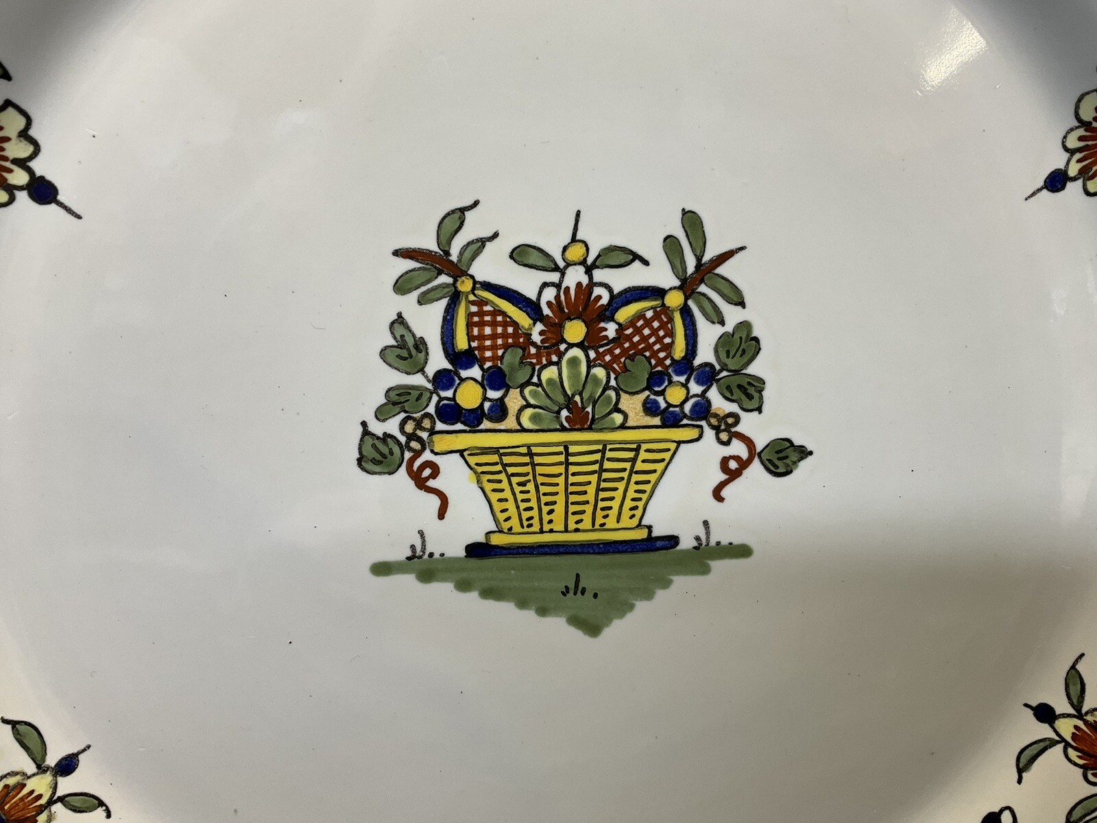 Two Vintage Handmade Wall Plates by Geo Martel Rouen, France ~ 10″