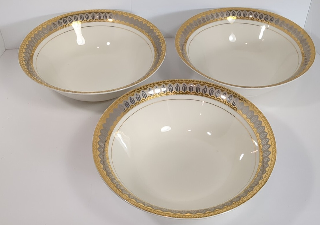 Set of 3 Vintage 1994 Macy’s Royal Gallery San Marco 9″ Gold Trim Serving Bowls