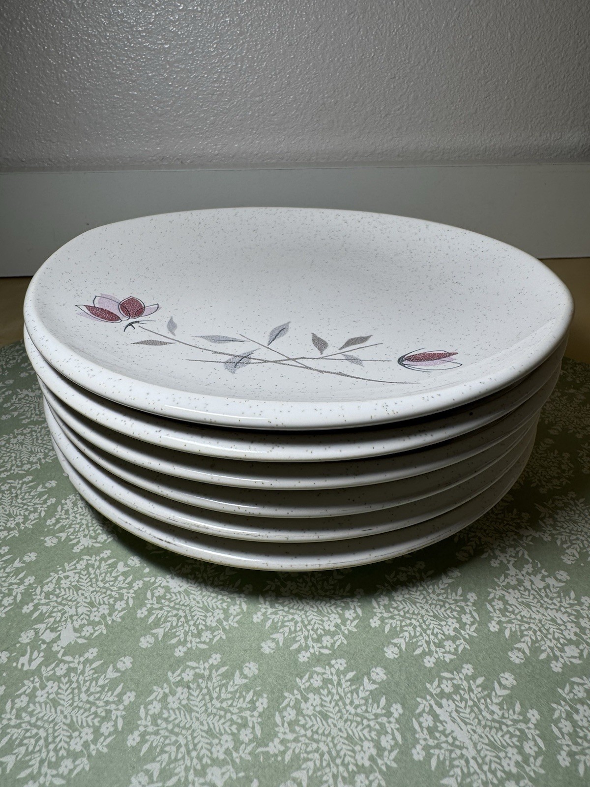 6 Franciscan Duet Rose Bread & Butter Plates USA c.1956-1967 FAST SHIPPING
