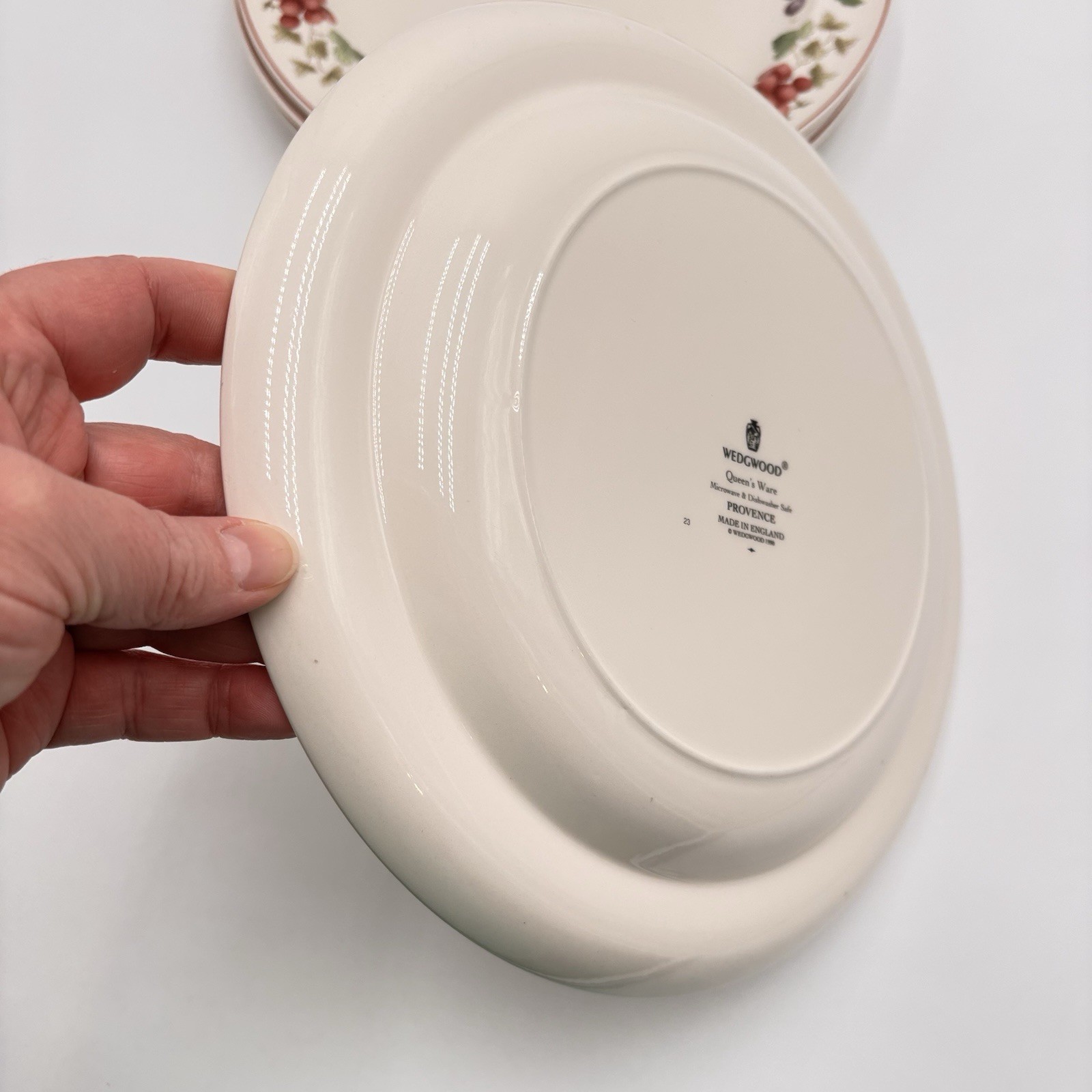 Vtg Wedgwood Provence Queen’s Ware Dinner Plates Set Of 4 Fruits Border England