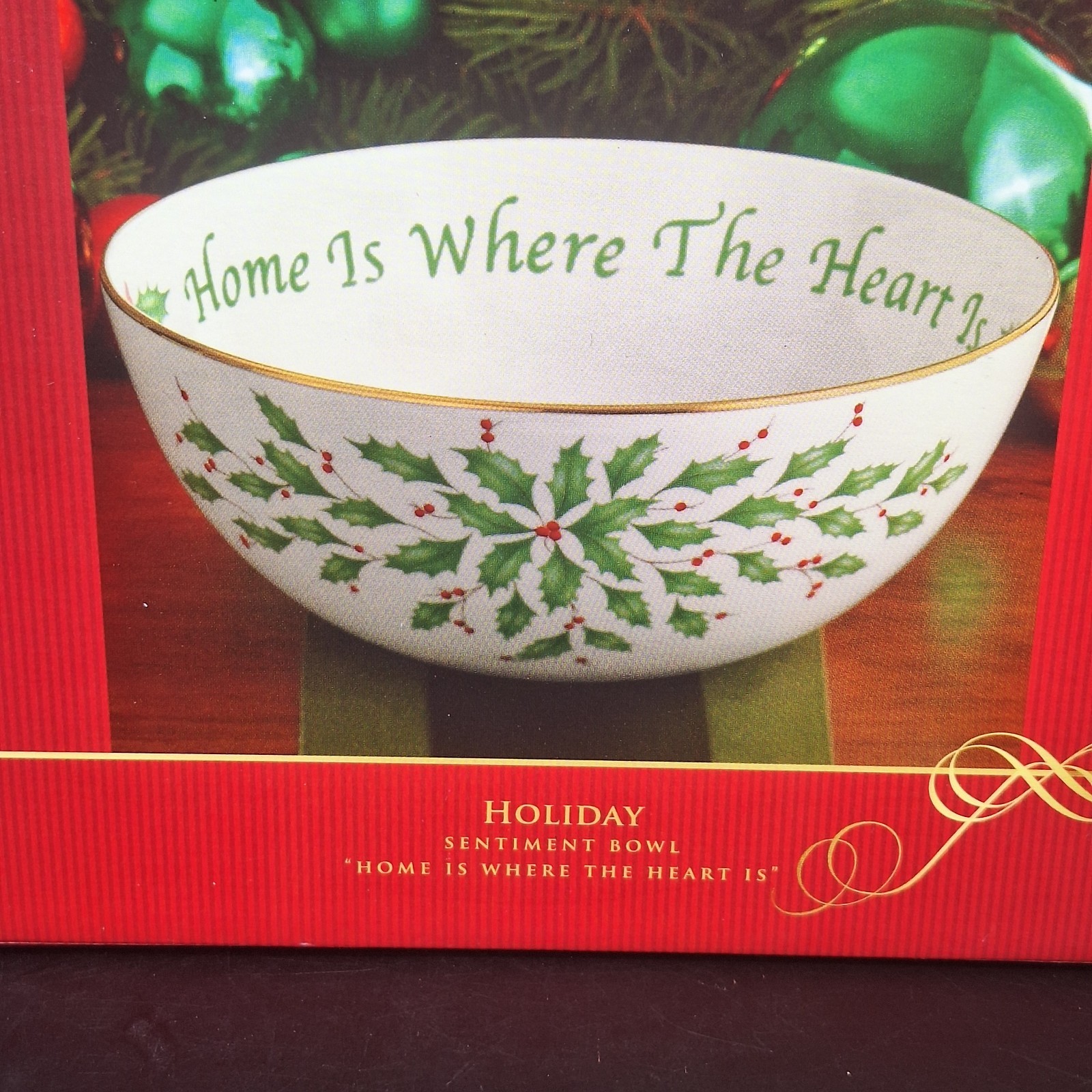 Lenox Holiday Sentiment Bowl Home is Where The Heart Is New In Box