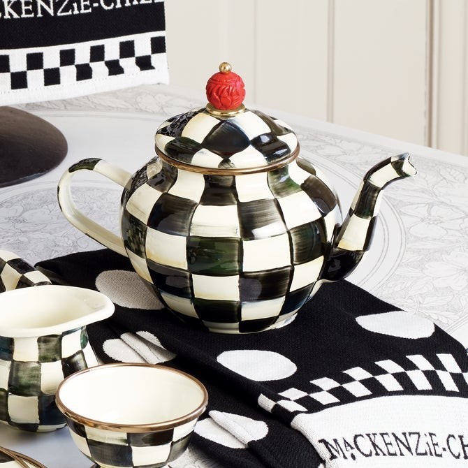 Mackenzie-Childs Courtly Check 4 Cup Teapot